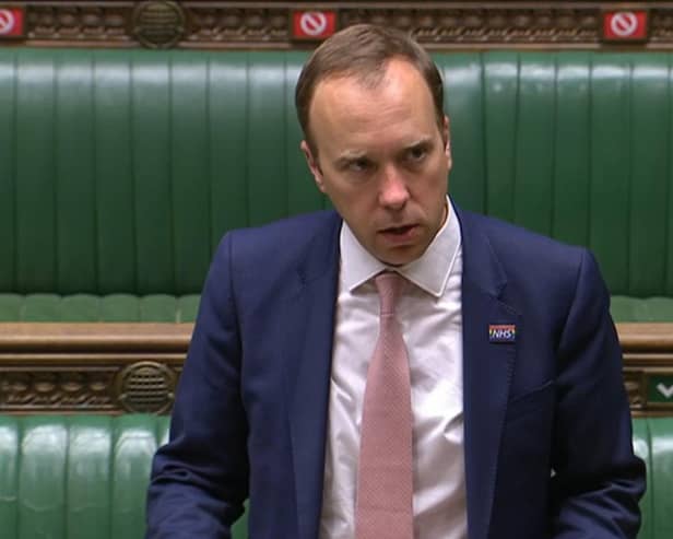 Health Secretary Matt Hancock makes a statement on Covid-19 in the House of Commons, London, confirming local lockdown restrictions will be introduced in Northumberland, North Tyneside, South Tyneside, Newcastle-upon-Tyne, Gateshead, Sunderland and County Durham. Photo: PA