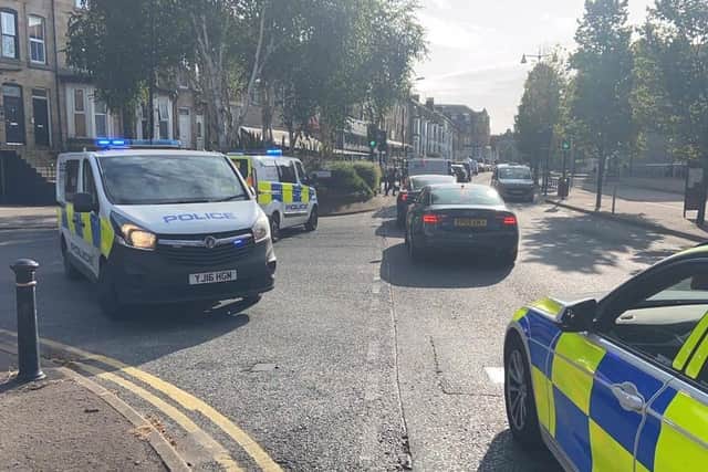 Armed police blocked multiple Harrogate streets. Picture: Phil Standen.