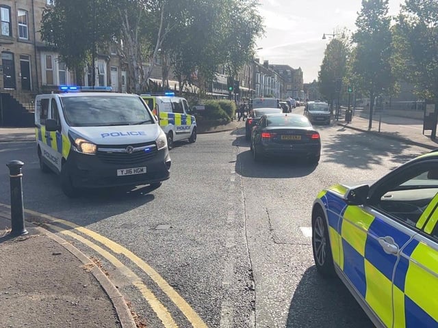 Armed police blocked multiple Harrogate streets. Picture: Phil Standen.