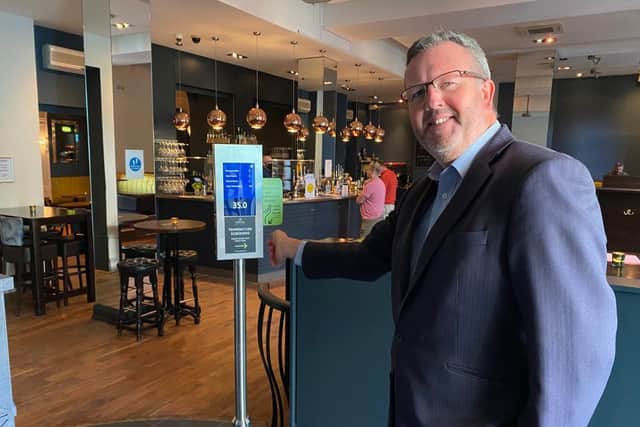 Keeping customers safe - Simon Cotton, managing director at the HRH Group in Harrogate, which owns The Fat Badger, Scran Restaurant, The White Hart Hotel and The Yorkshire Hotel.