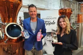 Co-founders of Harrogate Tipple, husband and wife Steven and Sally Green, with the Licensing International Excellence Award 2020 for Best Newcomer.