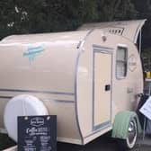 The distinctive retro micro caravan in Harrogate where Kele Warrender's own unique blend of coffee is served at weekends.