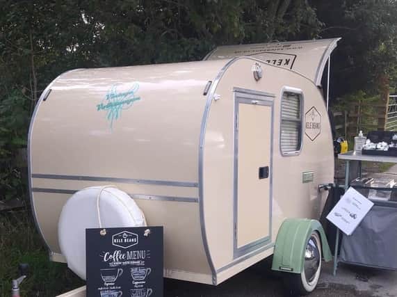 The distinctive retro micro caravan in Harrogate where Kele Warrender's own unique blend of coffee is served at weekends.