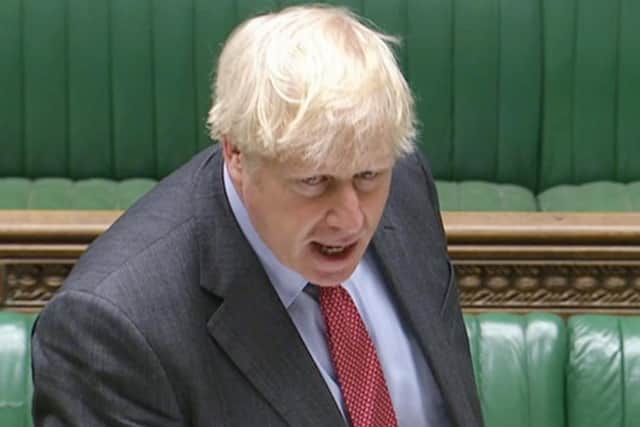 Boris Johnson speaking in the House of Commons. Photo: PA
