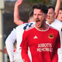 Dan Thirkell scored from the penalty spot to decide Knaresborough Town's NCEL Premier Division clash with Bridlington Town. Picture: Gerard Binks