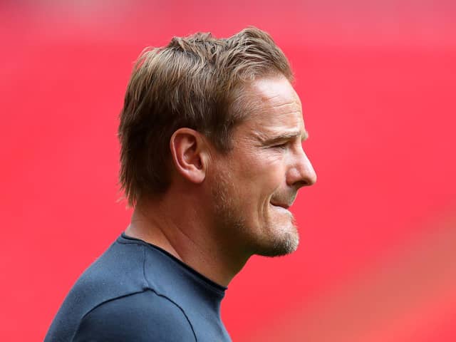 Notts County boss Neal Ardley watches on at Wembley Stadium. Pictures: Getty Images