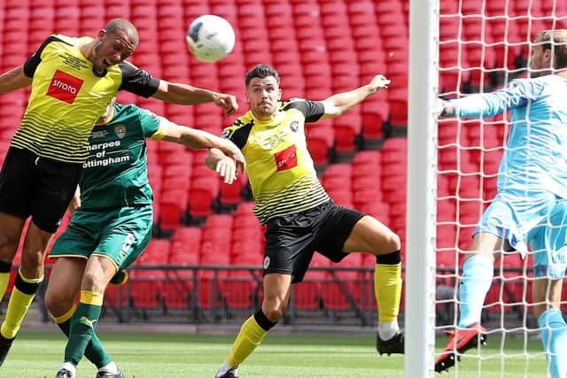 Harrogate Town beat Notts County 3-1 in the National League play-off final.