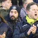 Harrogate Town supporters Dave Worton, right, and his daughter Molly cheer on their team during February's FA Trophy quarter-final win at AFC Fylde. Pictures: Matt Kirkham