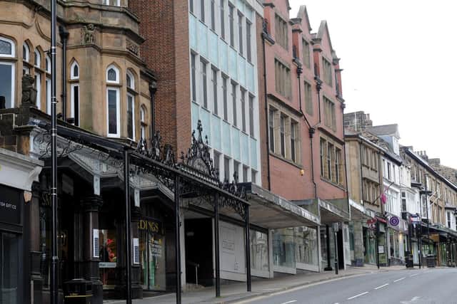 Shops on Parliament Street in Harrogate.