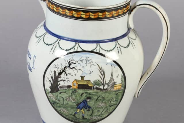 A rare Staffordshire jug which sold for hammer of £2,300.