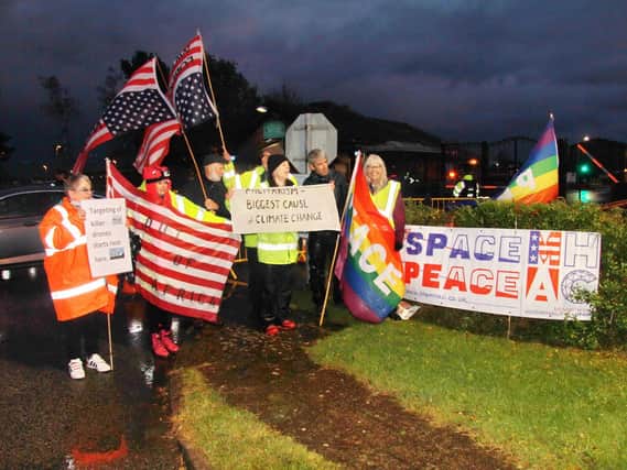 Flashback to 2019 and the Menwith Hill in Keep Space for Peace Week protest event.