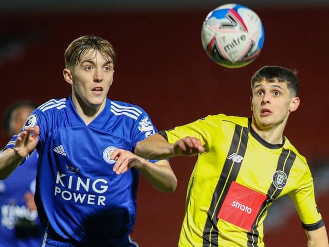 Connor Kirby in action for Harrogate Town during Tuesday's EFL Trophy triumph over Leicester City under-21s. Pictures: Matt Kirkham
