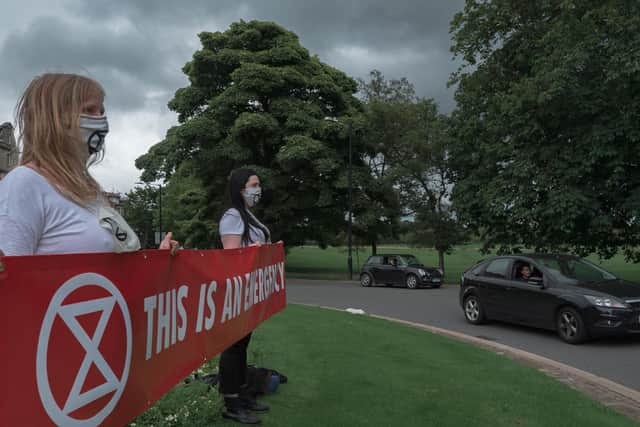 A picture of Extinction Rebellion Harrogate group's protest at the Prince of Wales roundabout in Harrogate earlier in the year. (Picture by Edward Lee).
