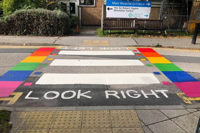 Three new Pride crossings have been unveiled at Harrogate District Hospital.
