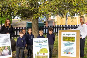 Supporting Long Lands Common - Emma Meadus, headteacher of Coppice Valley Primary School in Harrogate, with pupils Freddie, Hannah, Vivien, Hugo and Fraser and teacher Miss Wright.  (Picture by Artemis Swann)