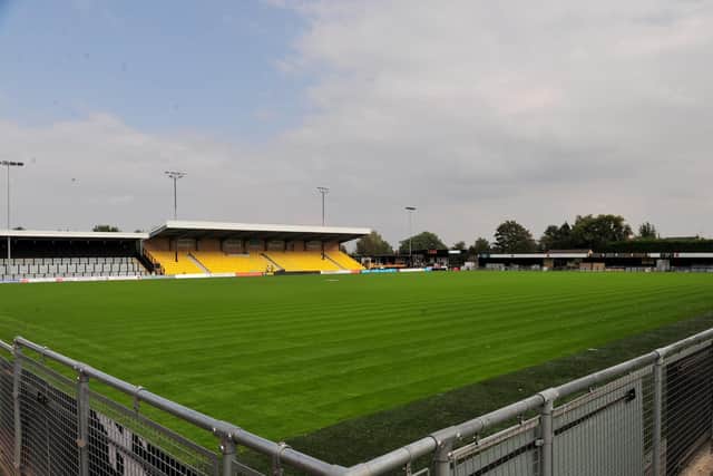 Harrogate Town had to replace their 3G pitch with a grass surface in order to be permitted entry into the EFL. Picture: Gerard Binks