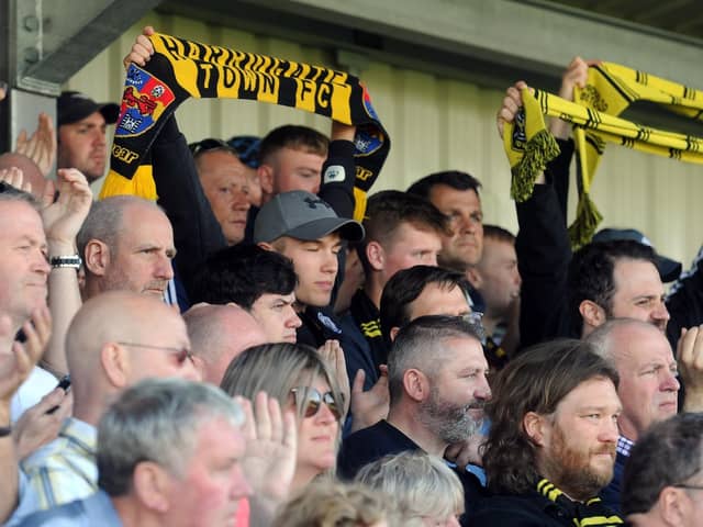 Harrogate Town supporters at Wetherby Road pre-Covid-19.