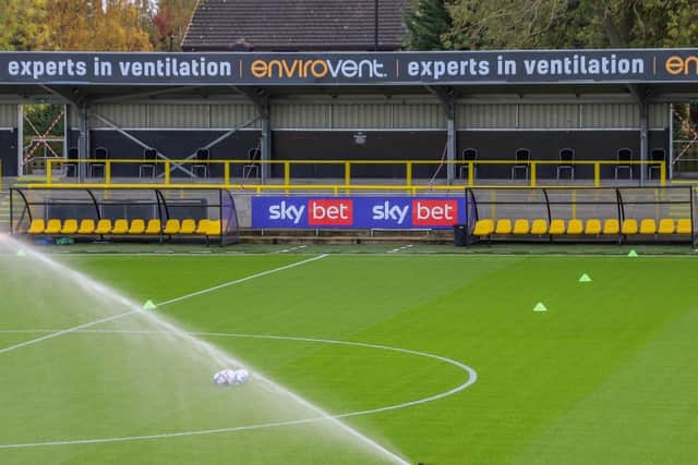 Harrogate Town have laid a new natural turf pitch at their Wetherby Road home. Pictures: Matt Kirkham