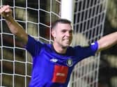 Jack Muldoon netted twice in Harrogate Town's win at Grimsby. Pictures: Matt Kirkham