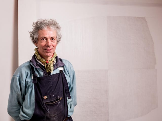 Showing at Messums Harrogate gallery - Large scale abstract drawings by artist Charles Poulsen. (Photo by Phil Stanley Dickson)