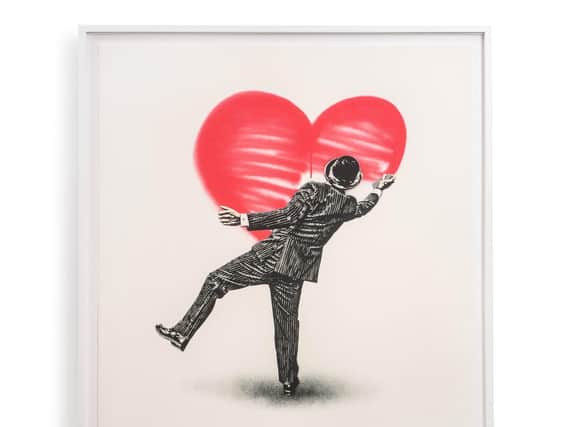 Nick Walker's Love Vandal is among 100 artworks in a new Harrogate exhibition at RedHouse Originals gallery.