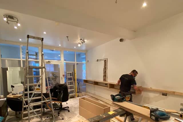 The salon is currently being fitted out to be Covid-safe.