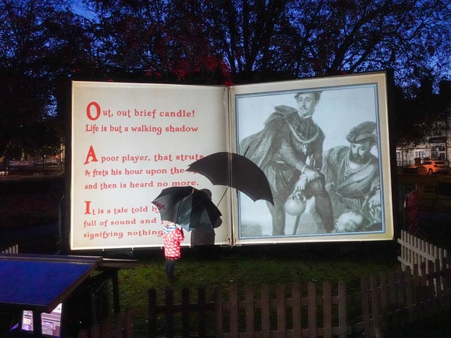 The Codex light installation presented as part of the Raworths Harrogate Literature Festival by Harrogate International Festivals, supported by the Harrogate BID. (Photo by Richard Maude)