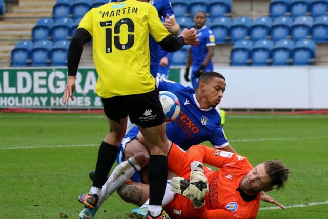 Town managed 21 shots at goal against Colchester, but only scored once.