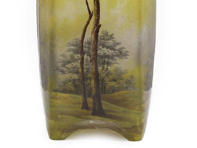 A Daum Nancy Enamelled Cameo Landscape Vase realised £2,200 at auction.