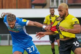Brendan Kiernan in League Two action for Harrogate Town against Barrow. Pictures: Matt Kirkham