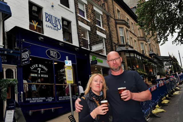 Co-owners of Harrogate's Blues Bar, Sharon and Simon Colgan, said: "We are not allowed to do alcohol takeaways so we will be having a complete closure."