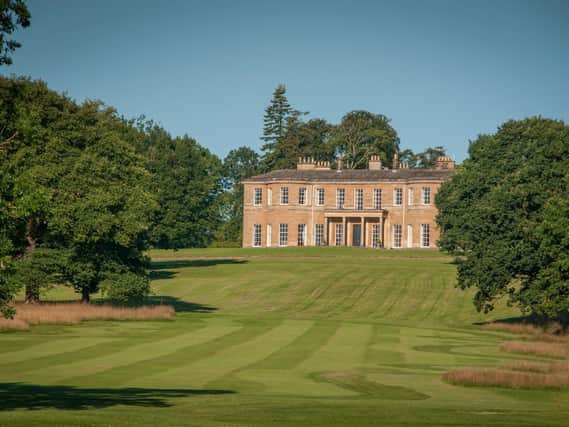 Rudding Park Hotel in Harrogate. The luxury hotel has 90 bedrooms and suites, destination spa, two restaurants, a kitchen garden and a private cinema.