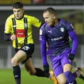 Connor Kirby in action during Harrogate Town's defeat to Tranmere Rovers. Pictures: Matt Kirkham