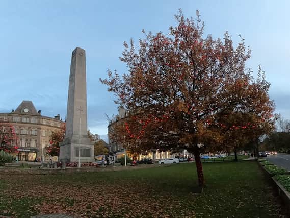 Harrogate BID has lit the trees around Harrogate’s town centre war memorial red ahead of Remembrance Day.