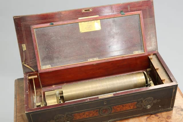 A Nicole Freres brass inlaid music box that reached £13,000 – far in excess of its price estimate of  £500-£700.