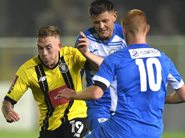 Calvin Miller in action for Harrogate Town during Friday night's FA Cup first round win over Skelmersdale United. Pictures: Getty Images