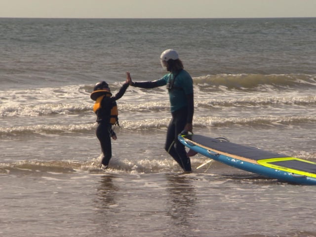 Harrogate boy's joy at surfing lesson in BBC Children in ...