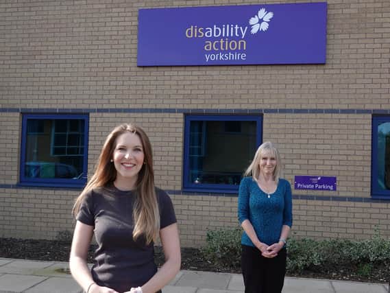 Helping disabled across Harrogate district -  Harriet Walker, Disability Action Yorkshire Smart Learning co-ordinator, front, with the charity’s Chief Executive, Jackie Snape.