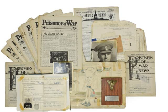 Part of a Collection of Second World War British prisoner of war ephemera – Estimate: £200-300.