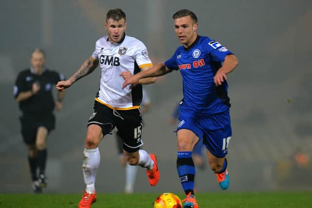 Jack Muldoon in action for Rochdale back in 2014.