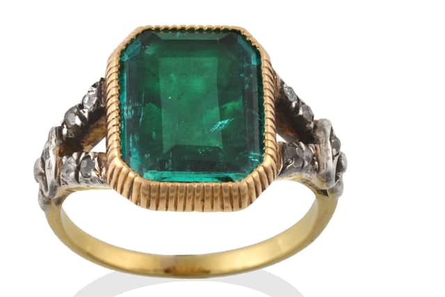 This Georgian Emerald and Diamond Ring sold for £12,000.