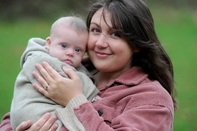 Leanne Peacock, pictured above with her son Theo who has Down’s syndrome, has criticised the producers of the Yorkshire soap Emmerdale for their storyline concerning Laurel and Jai's baby.