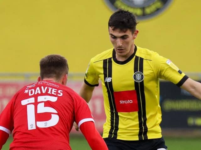 Tom Walker's only League Two start for Harrogate Town came against Crawley on November 14. Pictures: Matt Kirkham