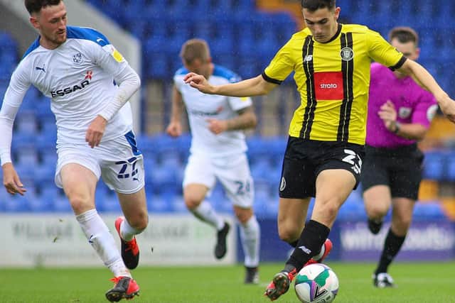 Tom Walker on the run against Tranmere Rovers.