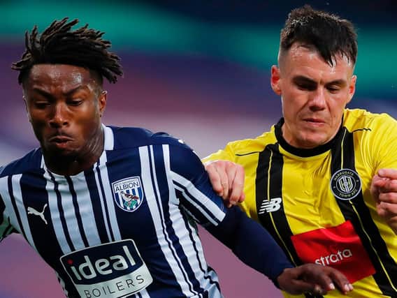 Harrogate Town right-back Ryan Fallowfield in action against West Bromwich Albion. Pictures: Getty Images