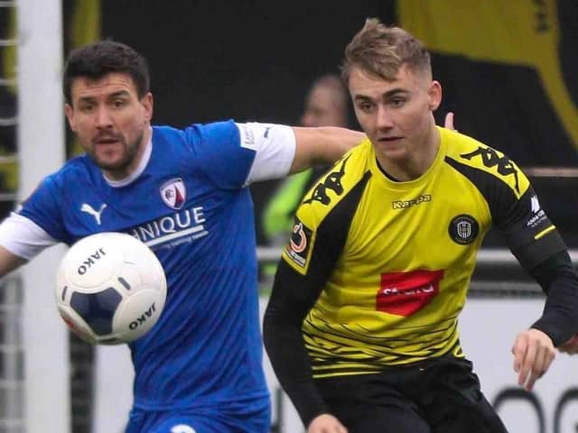 Jack Diamond in action for Harrogate Town against Chesterfield. Pictures: Matt Kirkham