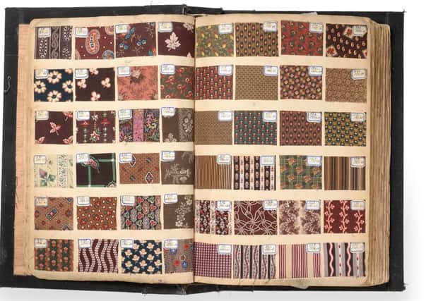A page from A French Fabric Sample Book and Original Watercolour Designs, circa 1850-60 – sold for £11,000.