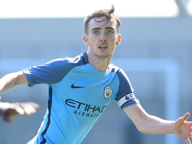 Ed Francis in action for Manchester City Under-18s. Picture: Getty Images