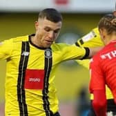 Harrogate Town's Jack Muldoon in action against Salford City. Pictures: Matt Kirkham