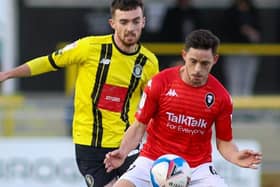 Ed Francis in action during Harrogate Town's League Two defeat to Salford City. Pictures: Matt Kirkham